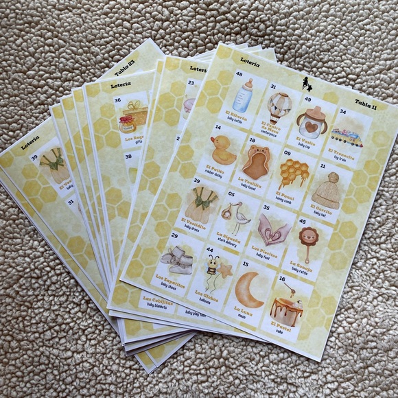 Winnie the Pooh: 85 Bilingual Large Lotería/Bingo Card & 54 Calling Card - Picture 3 of 9
